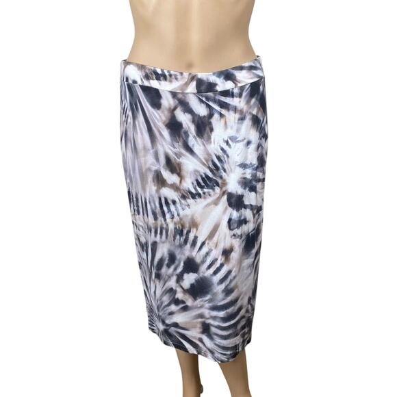 Margaret O'Leary Dresses & Skirts - Margaret O'Leary White Gray Tie Dye Midi Skirt SZ M